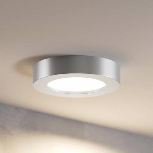 Prios LED-Deckenleuchte Edwina, silber, 12,2 cm, dimmbar