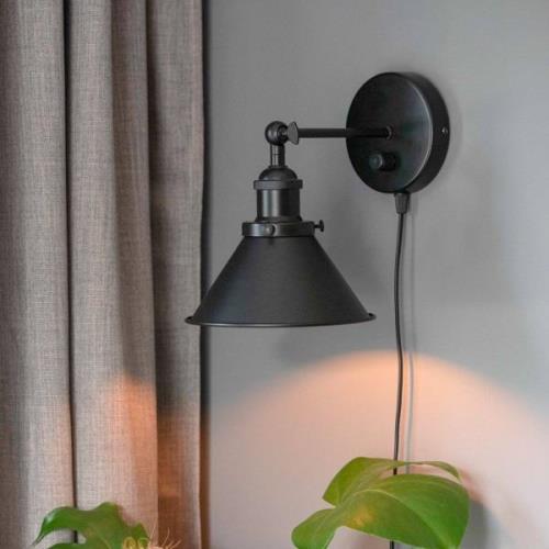 PR Home Anton Wandlampe mit Stecker, schwarz