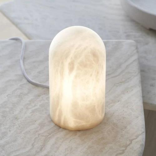 Beacon Tischlampe Panton, Alabaster-Stein weiß, Höhe 17,5 cm