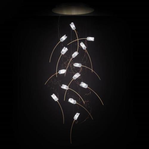 Slamp Tulip 14 LED-Hängelampe prisma/messing rund