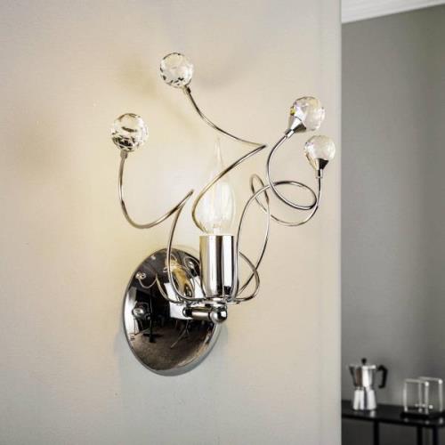 Wandlampe Trilly in Chrom mit Kristallen 1-flammig