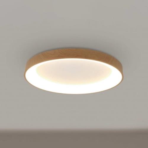 LED-Deckenlampe Niseko II CCT Fernbedienung Ø50cm holzfarben