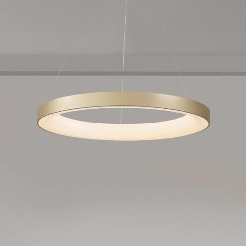 LED-Hängeleuchte Niseko II, Fernbedienung, Ø 50cm goldfarben