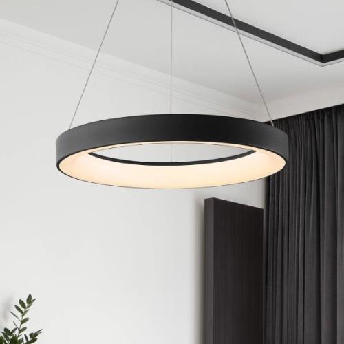 LED-Hängeleuchte Niseko II, Fernbedienung, Ø 38 cm, schwarz