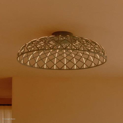 FLOS LED-Deckenlampe Skynest hellbraun Ø 90,4 cm Kunststoff