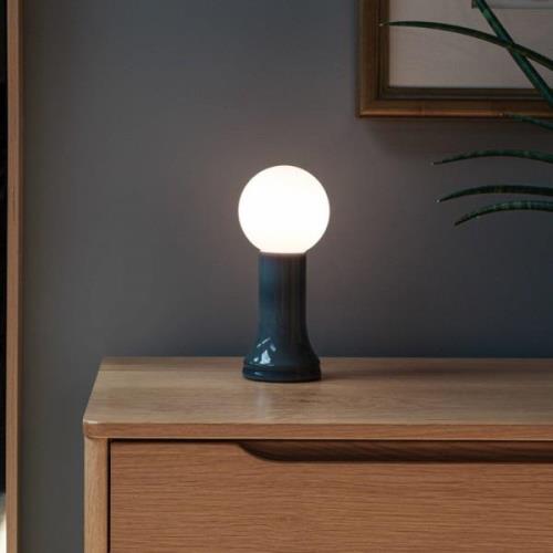 Tala Tischleuchte Shore, Glas, E27 LED-Lampe Globe, grau