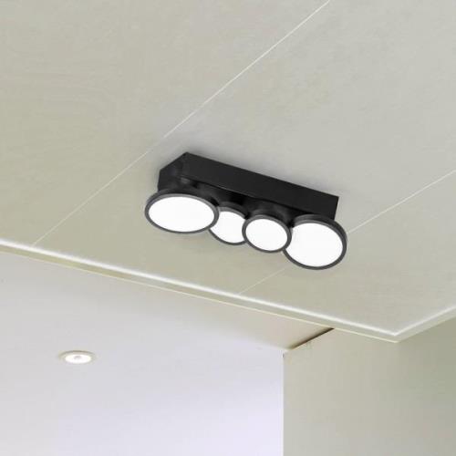 LIGHTME LED-Deckenleuchte Aqua GU10 4-fl. schwarz