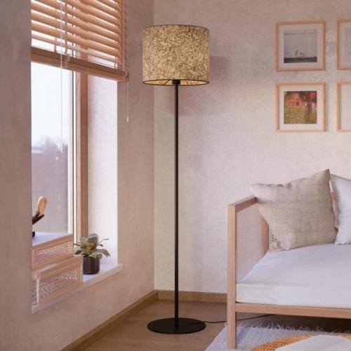 Stehlampe Butterburn, Höhe 162 cm, beige/grün, Metall/Stoff