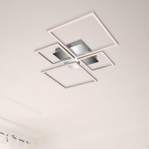 LED-Deckenleuchte Frame, CCT, 4-flammig, aluminium