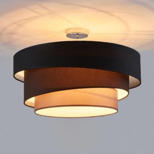 Deckenlampe Melia, schwarz und braun