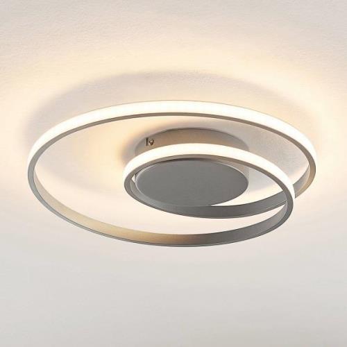 Lindby Kyron LED-Deckenlampe, silber titanfarbig