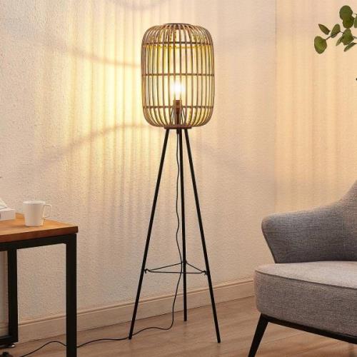 Lindby Stehleuchte Canyana, natur, Rattan, 139 cm hoch