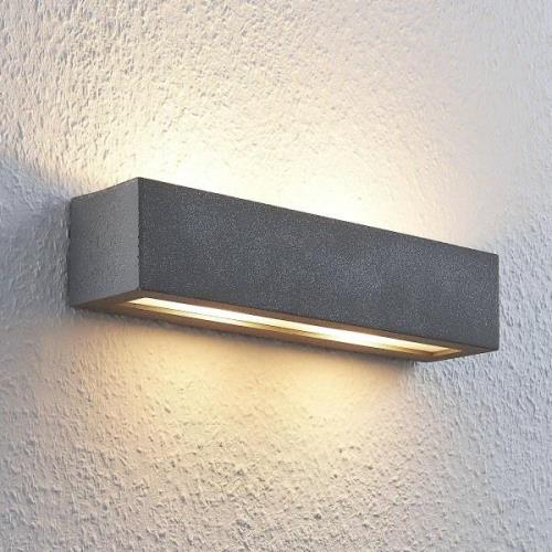 Lindby Wandlampe Nellie, grau, Beton, 35,3 cm breit