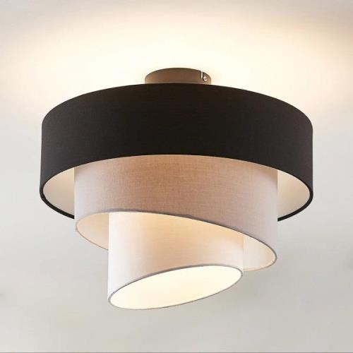 Lindby Coria Deckenlampe, schwarz und grau