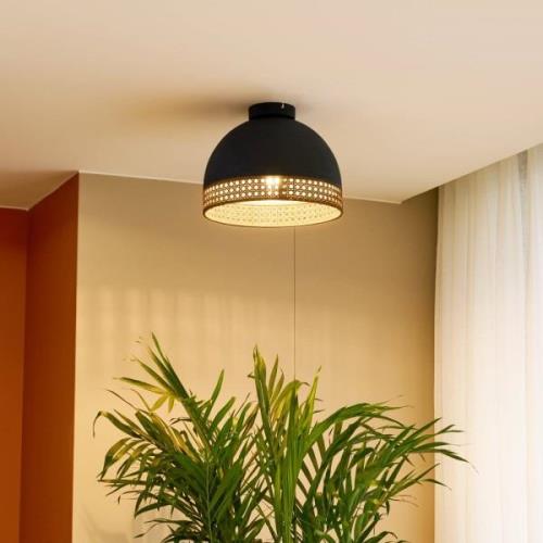 Lindby Lonnaris Deckenlampe mit Rattan, fest