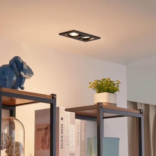 Lindby Thorid Downlight, schwarz, zweiflammig