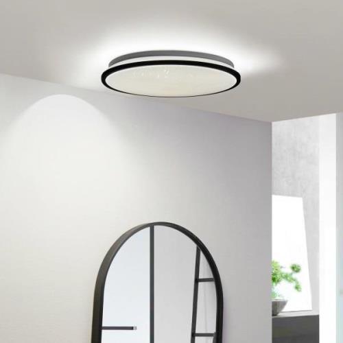 Lindby LED-Deckenleuchte Glane schwarz/weiß Kunststoff IP44