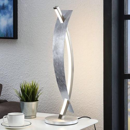 Lucande LED-Tischleuchte Marija, silber, Metall, 61,5 cm