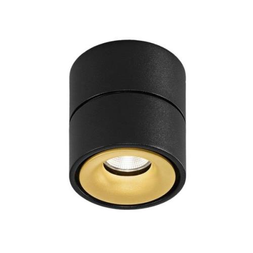 Egger Clippo LED-Deckenspot, schwarz-gold, 2.700K