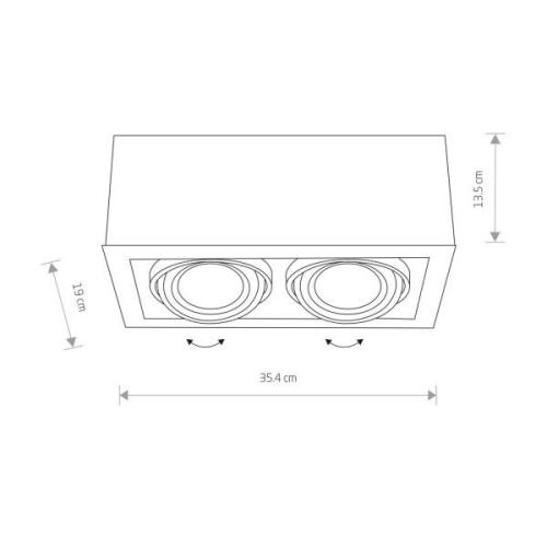 Downlight Box II, zweiflammig, schwarz