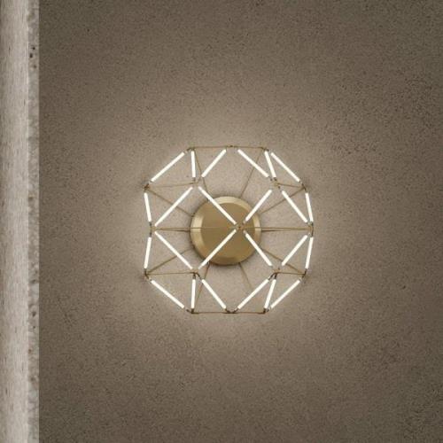 LED-Wandleuchte Euclide, goldfarben, Metall, 37,5 cm breit