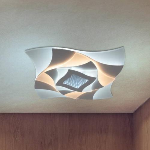 LED-Deckenlampe Liora, weiß, Metall, Länge 46 cm, CCT, 3D