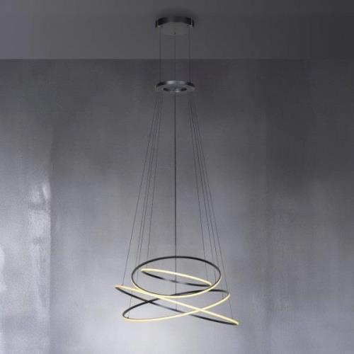 PURE LED-Hängeleuchte E-Flying Rings, grau, Ø 110 cm, CCT