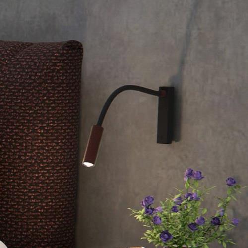 Molto Luce LED-Wandlampe Arok, schwarz/kaffeebraun, Alu