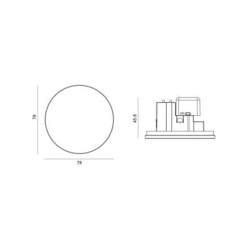 LED-Einbaulampe Wall 68R Glass RD, weiß, Aluminium, CCT