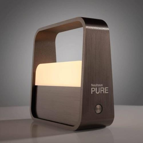 PURE LED-Akku-Tischleuchte Pure Go, braun, Aluminium