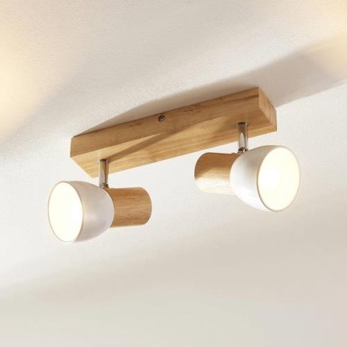 Holz-Deckenlampe Thorin, zweiflammig