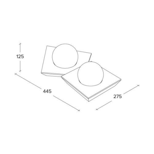 Deckenleuchte Cicladi, 2-flg., 44,5 cm, weiß, Gips, GX53