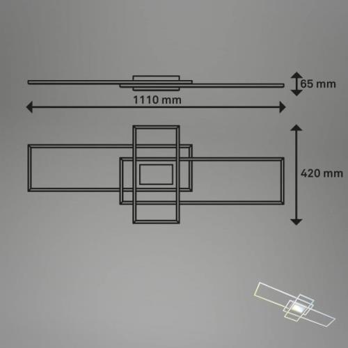 Smarte LED-Deckenleuchte Ram, alufarben, CCT, Fernbedienung