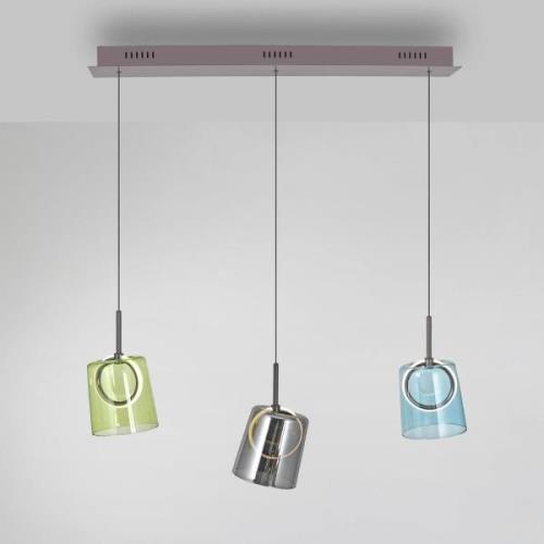 Paul Neuhaus LED-Pendellampe Zula, Länge 87 cm, bunt, 3-flg.