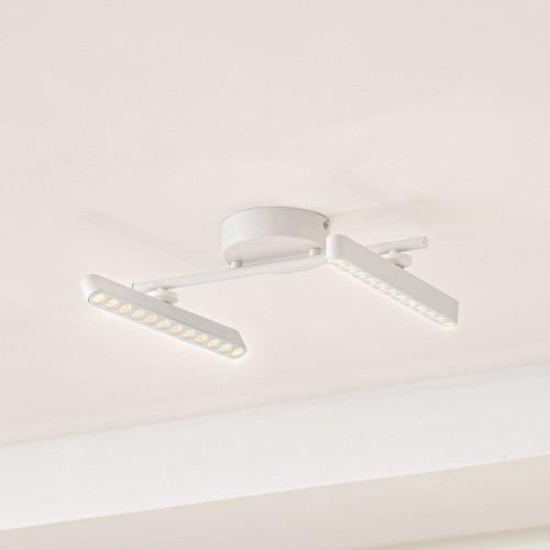 Lindby LED-Strahler Eldrin, weiß, 20W, 2-flg., Metall, 53 cm