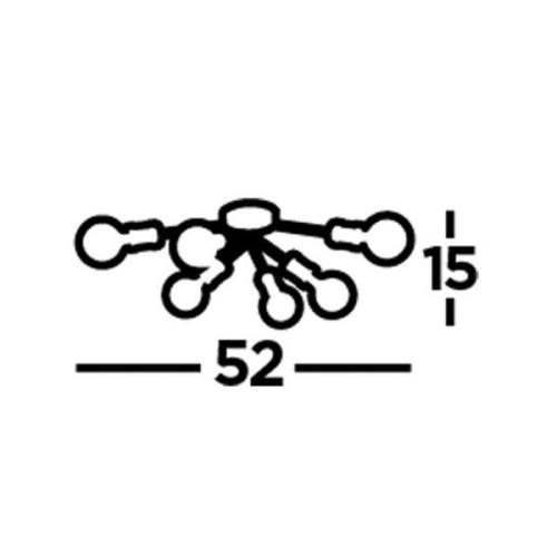 Deckenleuchte Dance, 6-flg., schwarz, Metall, E27, Ø 52 cm