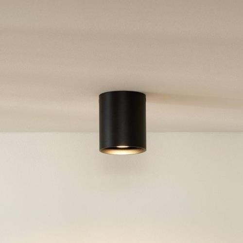 Deckenspot Bodi, rund, schwarz, Ø 8 cm, 1-flammig, Aluminium