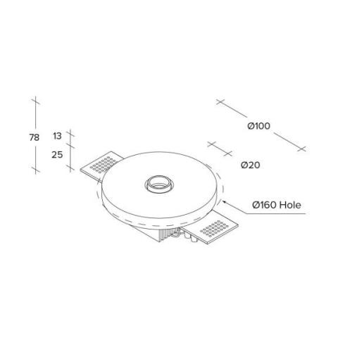 LED-Einbaustrahler Rhodia, weiß, Gips, Ø 10 cm