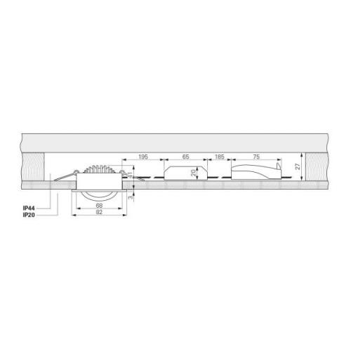 LED-Deckeneinbauleuchte Dione, IP44, 4.000 K, schwarz, dim