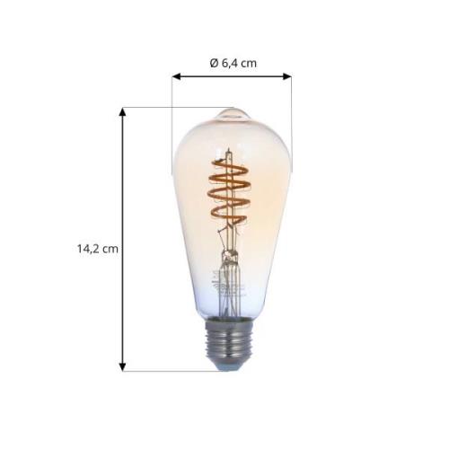 LUUMR Smart LED-Leuchtmittel E27 ST64 amber 4,9W Tuya WLAN