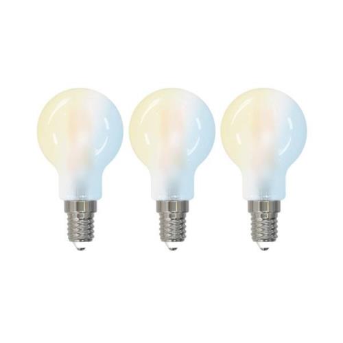 LUUMR Smart LED-Tropfenlampe, 3er-Set, E14, 4,2W, matt, Tuya