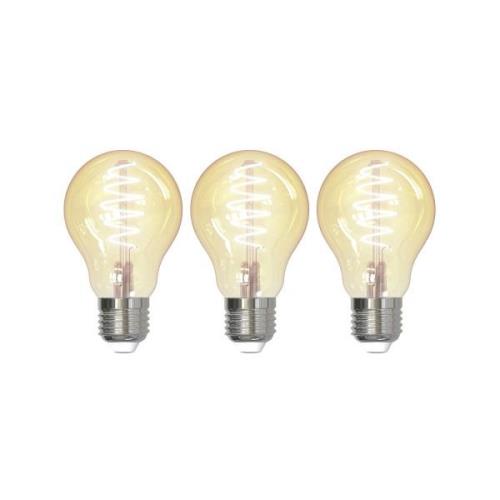 LUUMR Smart LED-Leuchtmittel 3er-Set E27 A60 4,9W amber Tuya