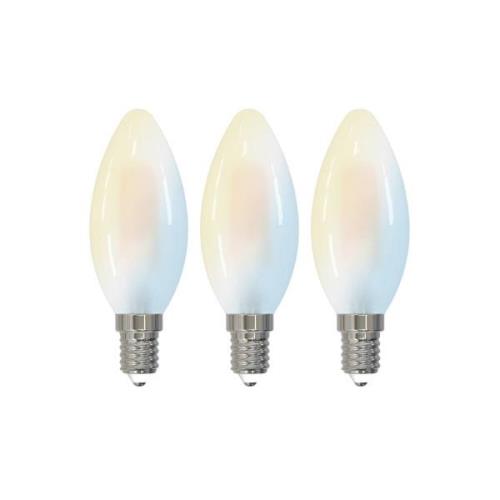 LUUMR Smart LED-Tropfenlampe 3er-Set E14 4,2W CCT klar Tuya