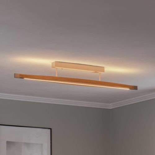 Quitani LED-Deckenleuchte Kiera, eiche/nickel, 38W