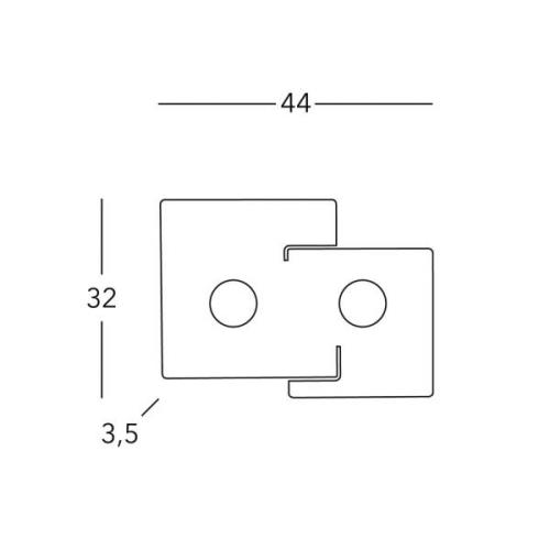 KOLARZ Deckenleuchte Square, weiß, Länge 44 cm, Metall