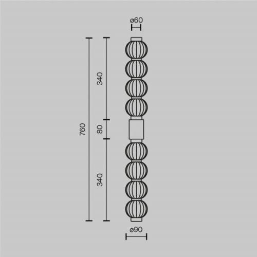 Maytoni LED-Wandleuchte Amulet, linear, 76 cm, klar / gold