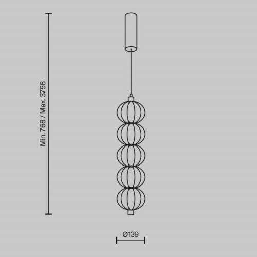 Maytoni LED-Hängeleuchte Golden Cage, vertikal, Ø 13,9 cm