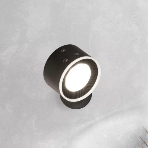 LED-Akku-Wandspot Magnetics, schwarz, dimmbar, RGBW