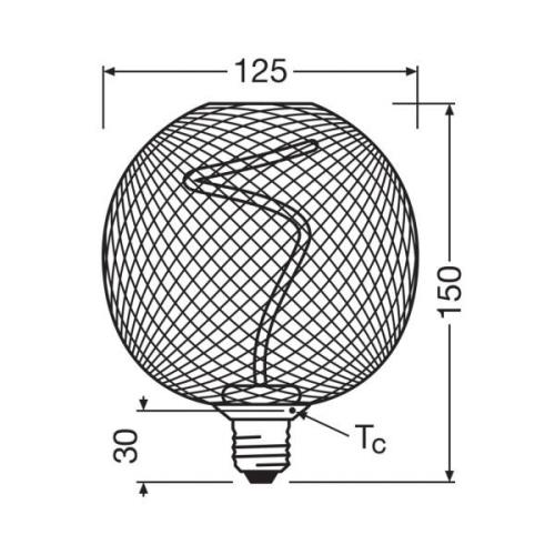 OSRAM Decor LED Spiral Filament Globe E27 3,5W schwarz 818