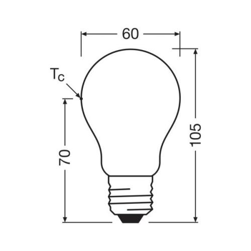 OSRAM LED-Leuchtmittel Birne matt E27 3,8W 2700K 806lm dim